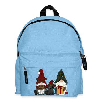 Wichtel mit Katze  - Kinder Rucksack - Hellblau - Vorne