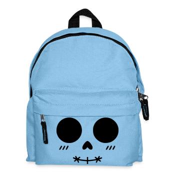 Minimalist Kawaii Skull Face - Kids' Backpack - light blue - Front