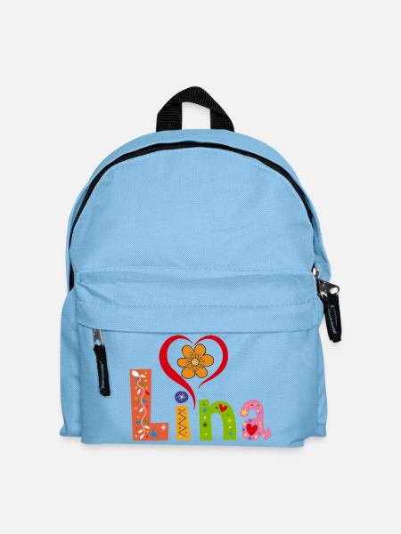 Lina Name Tee - Kinder Rucksack - Hellblau