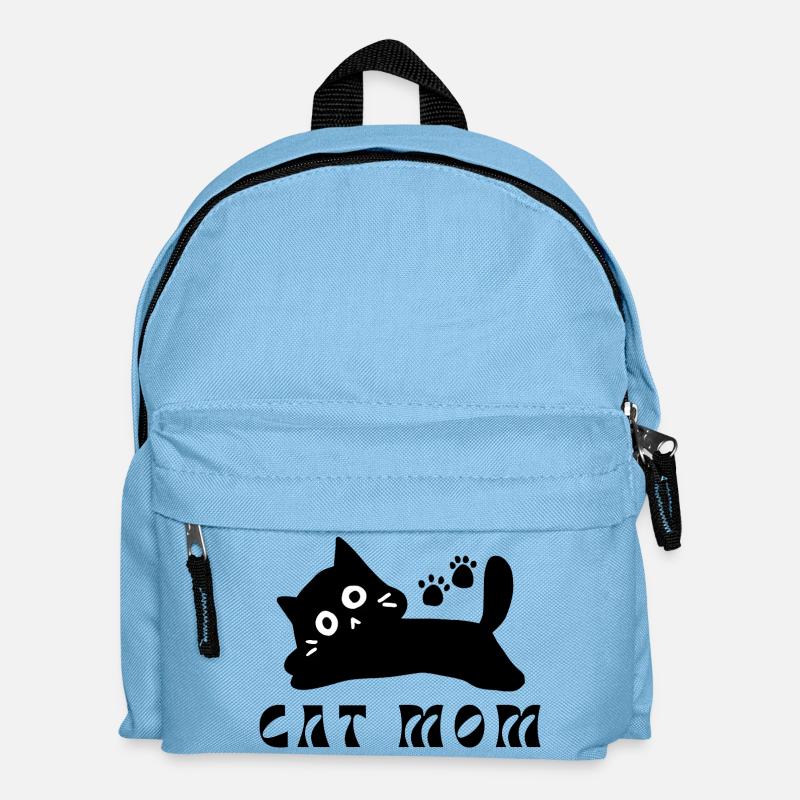 Minimalistisches Katzengesicht - Kinder Rucksack - Hellblau