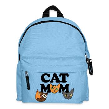 Drei Katzengesichter in fetter Palette - Kinder Rucksack - Hellblau - Vorne