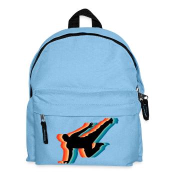 Parkour Heartbeat Pulse Retro Freerunning - Kinder Rucksack - Hellblau - Vorne