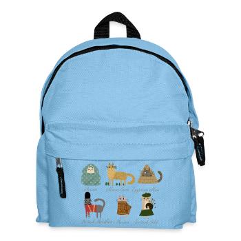 Katzenrassen - Kinder Rucksack - Hellblau - Vorne