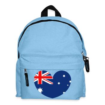 Australian flag with heart - Kids' Backpack - light blue - Front