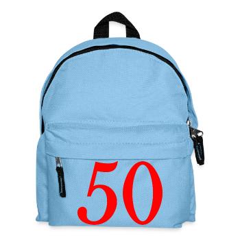 50. 50 ANS. 50e ANNIVERSAIRE. ANNIVERSAIRE 50 ANS. - Sac à dos Enfant - bleu clair - Devant