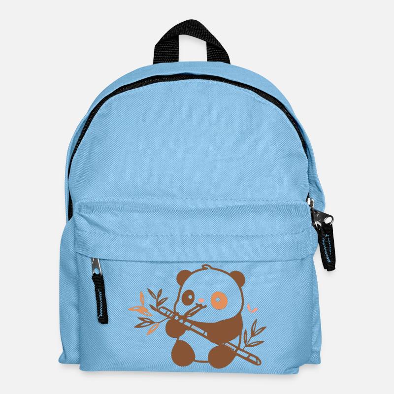 Kuschelpanda mit Bambus - Kinder Rucksack - Hellblau