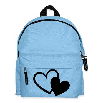 Saint-Valentin Cœur noir, St.valentin - Sac à dos Enfant - bleu clair - Devant