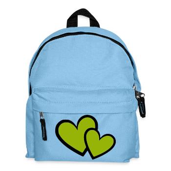 Cœur vert motif de cœurs verts - Sac à dos Enfant - bleu clair - Devant
