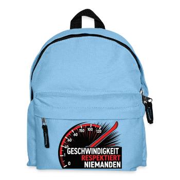 Geschwindigkeit – Auto T-Shirt - Kinder Rucksack - Hellblau - Vorne