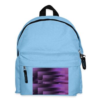 3D Glitch Purple Raster Neon - Kinder Rucksack - Hellblau - Vorne