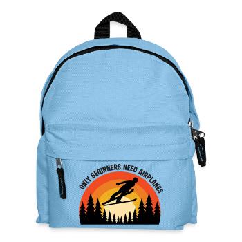 Sauteur à ski rétro au coucher du soleil - Sac à dos Enfant - bleu clair - Devant