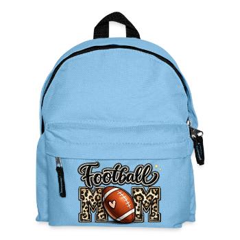 Football Mama Leopard Game Day Mom Shirt - Kids' Backpack - light blue - Front