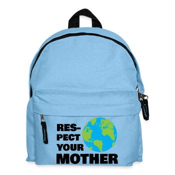 Respect Your Mother Earth Globe Eco Awareness Art - Kids' Backpack - light blue - Front