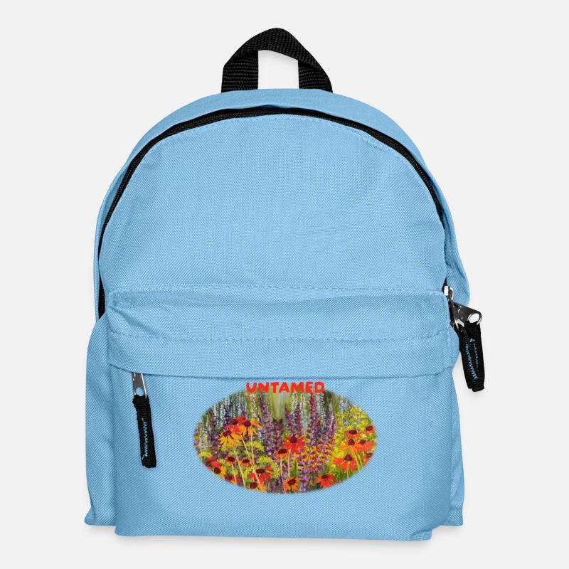Ungezähmte – Lebendige Echinacea-Wildblumenwiese - Kinder Rucksack - Hellblau