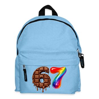 67 - 6 7 - Six Seven Meme - Chocolate - Kids' Backpack - light blue - Front