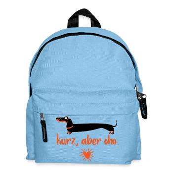 Kurze Worte, Großes Herz - Kinder Rucksack - Hellblau - Vorne