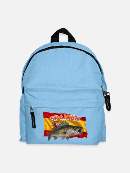 Zander Angeln Spanien - Angelurlaub Design - Kinder Rucksack - Hellblau