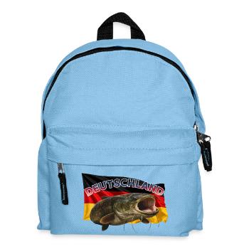 Wels Angeln Deutschland - Rhein Monster - Kinder Rucksack - Hellblau - Vorne