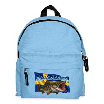 Schweden Hecht Angeln - Esox Motiv - Kinder Rucksack - Hellblau - Vorne