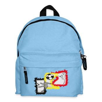 Kicker Fußball Stürmer  - Kinder Rucksack - Hellblau - Vorne