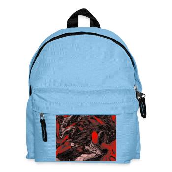 Red Marble Swirl Pattern - Kids' Backpack - light blue - Front