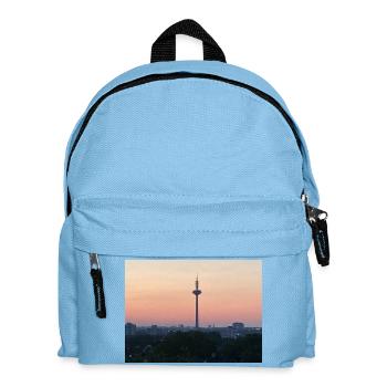 Dusk Skyline with Tower Silhouette - Kids' Backpack - light blue - Front