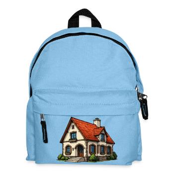 Dessin animé de la Charmante Maison de campagne - Sac à dos Enfant - bleu clair - Devant
