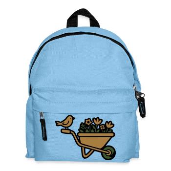  Schubkarre Blumen Schrebergarten Gärtnerin - Kinder Rucksack - Hellblau - Vorne