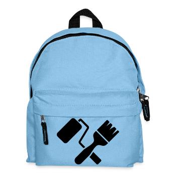 Painter Brush Paint Roller Motif - Kids' Backpack - light blue - Front