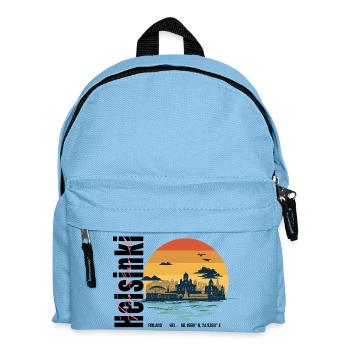 Helsinki Skyline Finland Retro Sunset - Kids' Backpack - light blue - Front