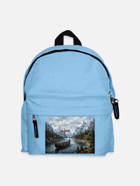 Viking Long Ship - Kids' Backpack - light blue