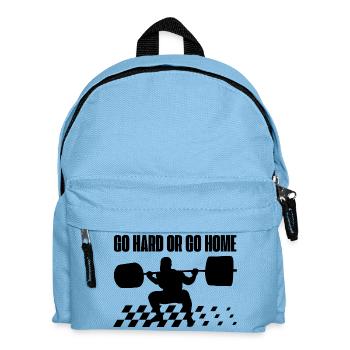 Gewichtheben – Go Hard Or Go Home Fitnessstudio Training - Kinder Rucksack - Hellblau - Vorne