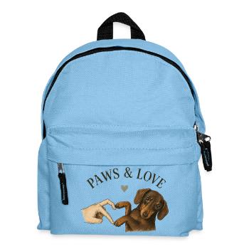 Paws & Love Dachshund Paw Heart - Kids' Backpack - light blue - Front