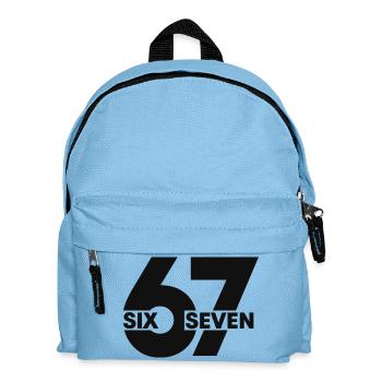 67 Six Seven – Minimal Streetwear Design - Kinder Rucksack - Hellblau - Vorne