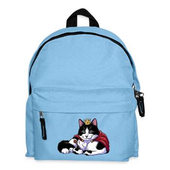 Königskatze mit Krone - Kinder Rucksack - Hellblau - Vorne
