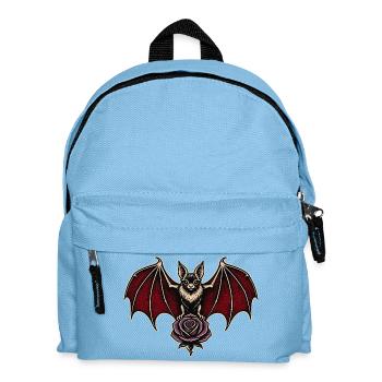 Vampire Bat Purple Rose Gothic Tattoo - Kids' Backpack - light blue - Front