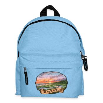 Picturesque landscape with sunset and ribbon - Kids' Backpack - light blue - Front
