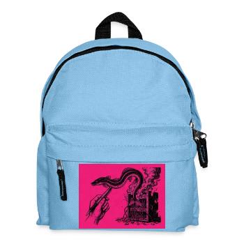 Aal entspringt Bleistift und verschwindet in PC - Kinder Rucksack - Hellblau - Vorne
