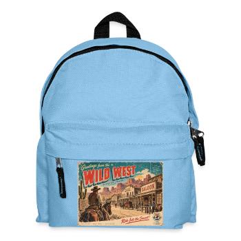 Grüße von der Wildwest-Retro-Postkarte - Kinder Rucksack - Hellblau - Vorne