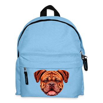 Vibrantes Bordeaux doggen-Gesicht Kunstprint - Kinder Rucksack - Hellblau - Vorne