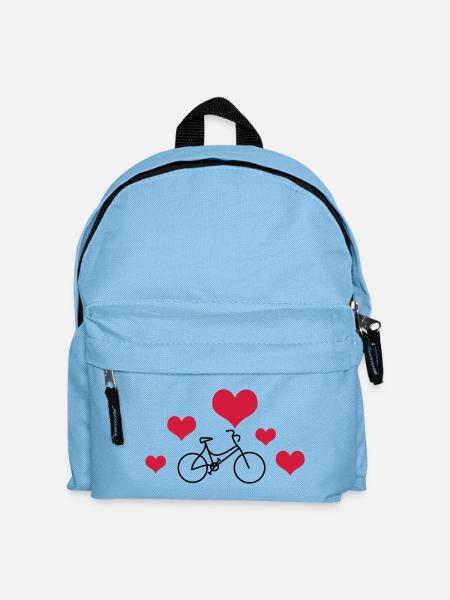 Damenrad mit Herzen - Kinder Rucksack - Hellblau