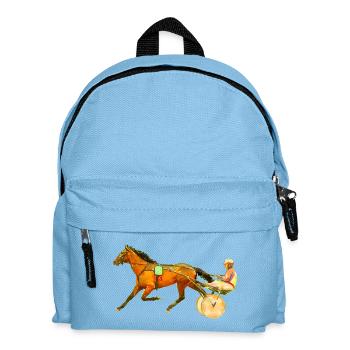 Traber Trabrennen Pferderennen - Kinder Rucksack - Hellblau - Vorne