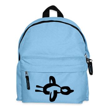 Abstrakte Zeichnung - Vogel im Flug - Kinder Rucksack - Hellblau - Vorne