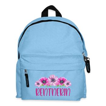 Rentnerin Blumen - Kinder Rucksack - Hellblau - Vorne