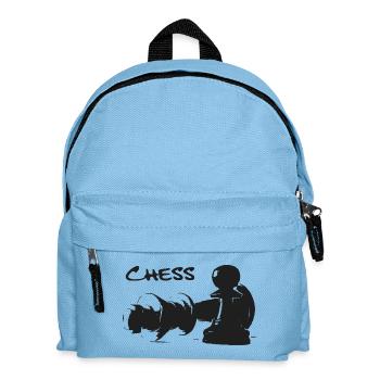 Schach - Bauer und König - Kinder Rucksack - Hellblau - Vorne