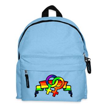 Rainbow lesbies proud logo - Kids' Backpack - light blue - Front