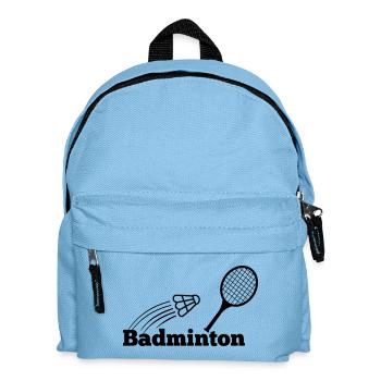 Badmintontext mit Shuttle und Schläger - Kinder Rucksack - Hellblau - Vorne