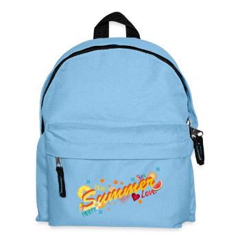 Soleil, été, plaisir et fête. Lettrage d’été - Sac à dos Enfant - bleu clair - Devant