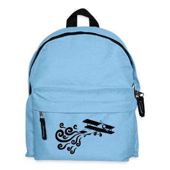 Black Vintage Airplane - Kids' Backpack - light blue - Front