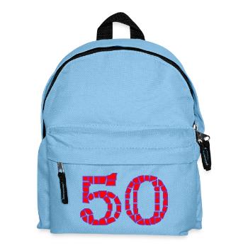 50. 50 ANS. 50e ANNIVERSAIRE. ANNIVERSAIRE 50 ANS. - Sac à dos Enfant - bleu clair - Devant